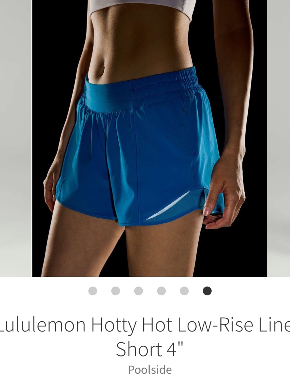 Lululemon Hotty Hot Low Rise Shorts Poolside Blue 4" Sz 4